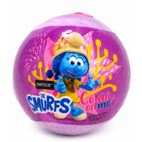 Бомбочка для ванни Smurfs для дітей рожева з морською сіллю, 100 г